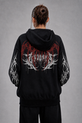 Red & Grey Ornamental Hoodie