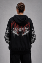 Red & Grey Ornamental Hoodie